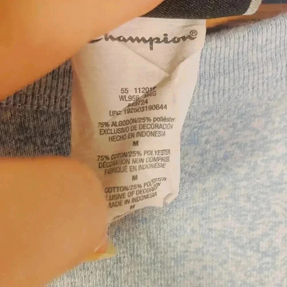 Champion Blue Heathered Print Crop Top Women's Size M - Picture 6 of 7